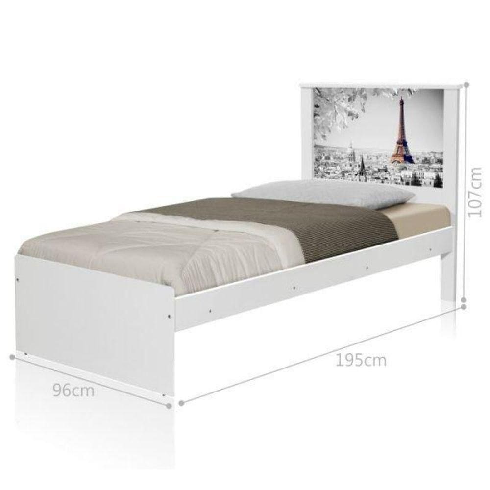 Cama Solteiro Com Cabeceira Cidade Paris