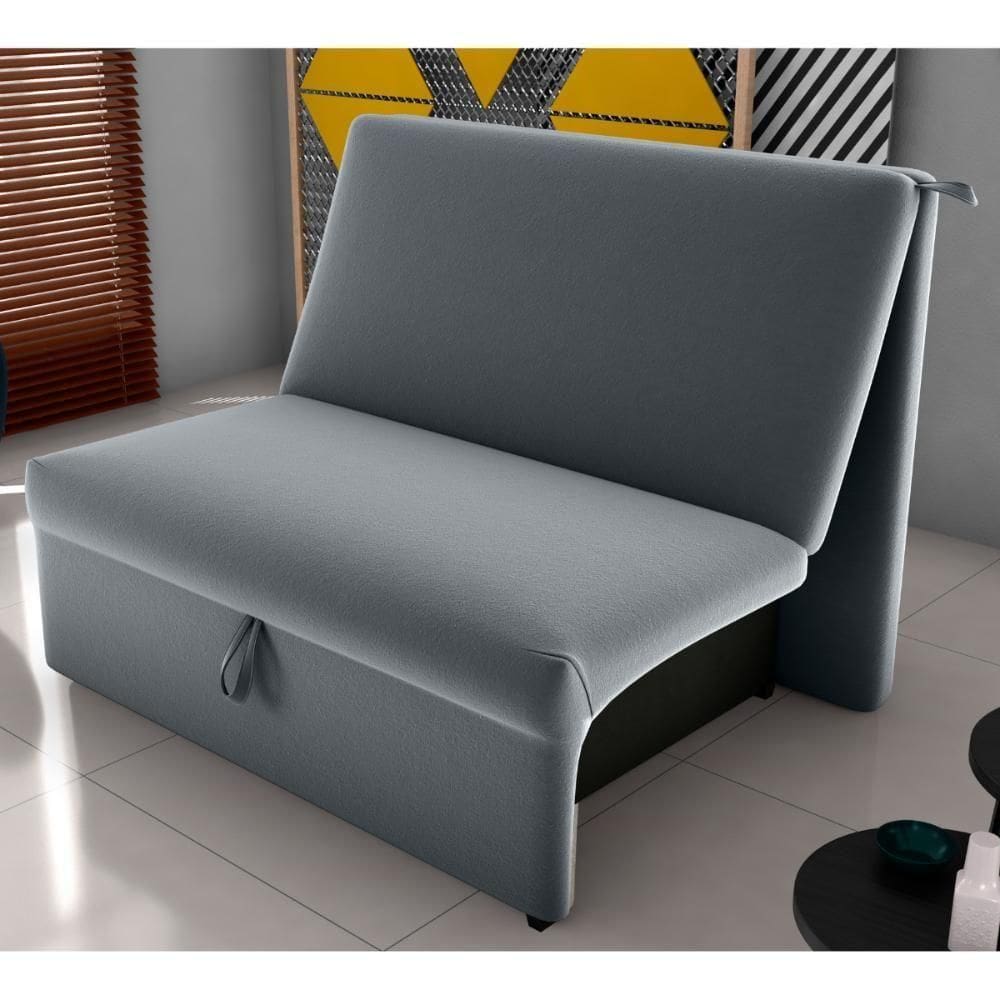 Sofá Cama Para Descanso Alice Veludo Cinza