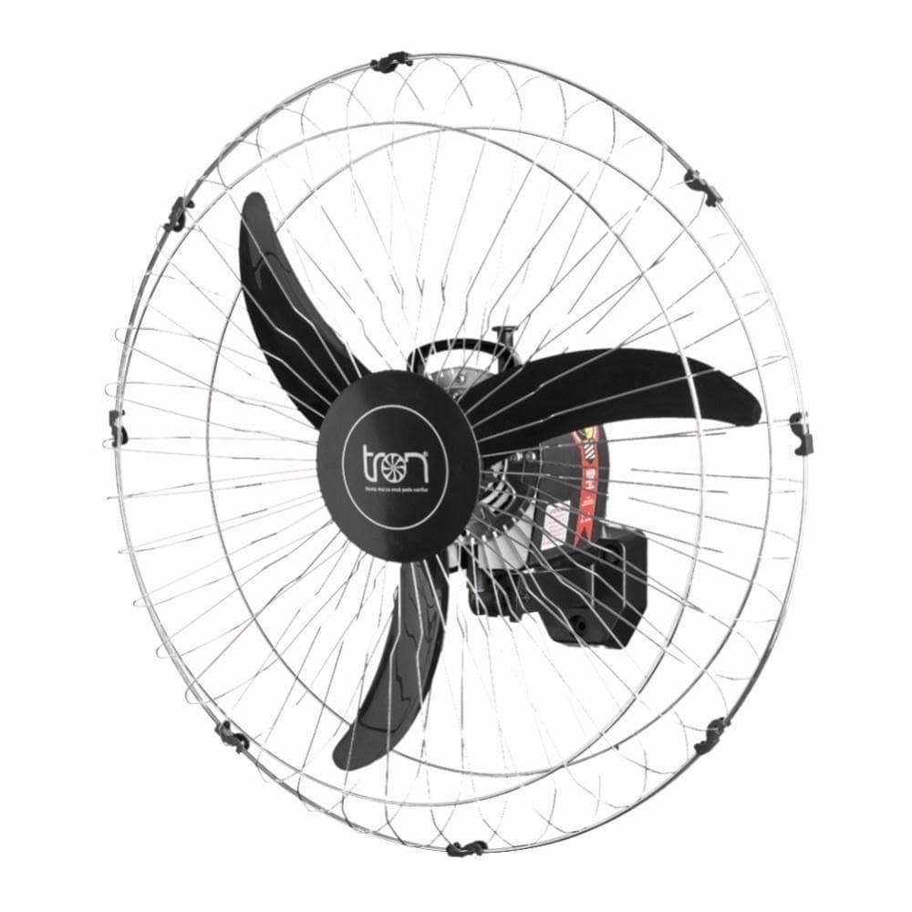 Ventilador De Parede América Preto Bivolt Grade Em Aço