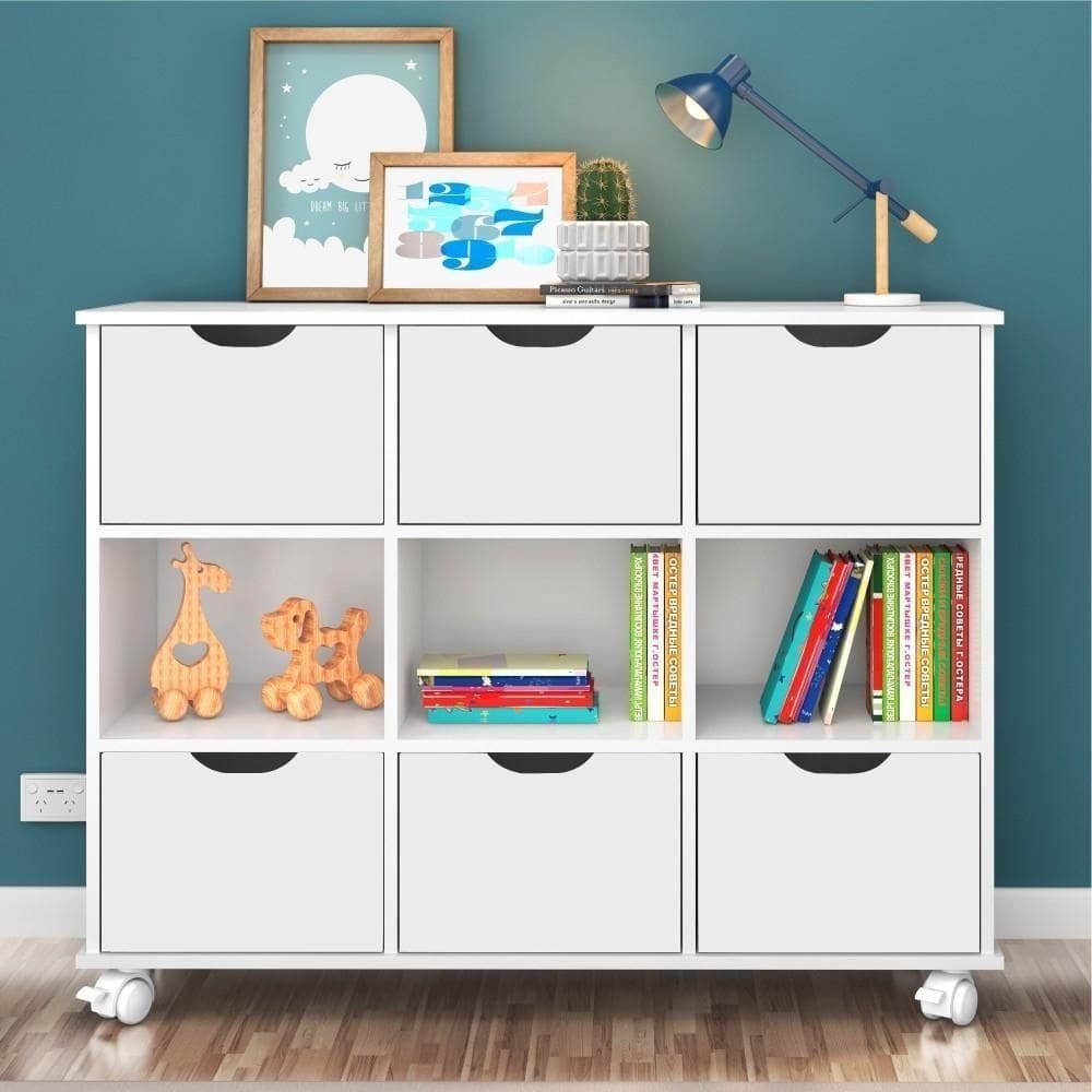 Nicho Organizador Com Rodinhas Portland Branco Com Gavetas