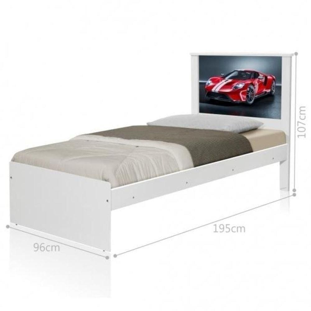 Cama Solteiro Carro Sport Vermelho Com Colchão