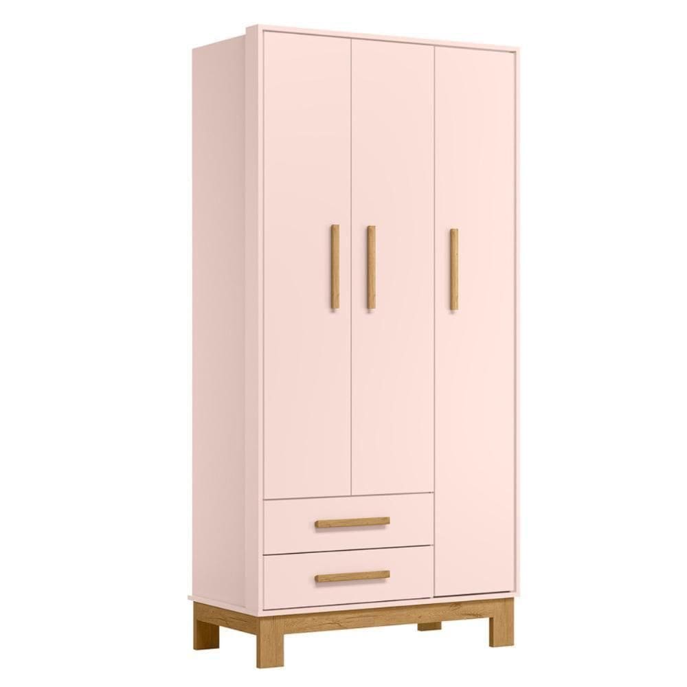 Roupeiro Com 3 Portas Segóvia Rosa Acetinado