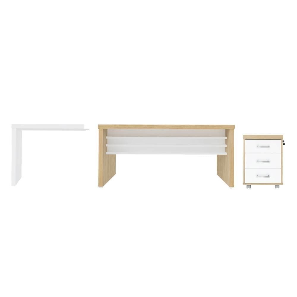 Conjunto Escritório Completo Walthamstow Carvalho Branco