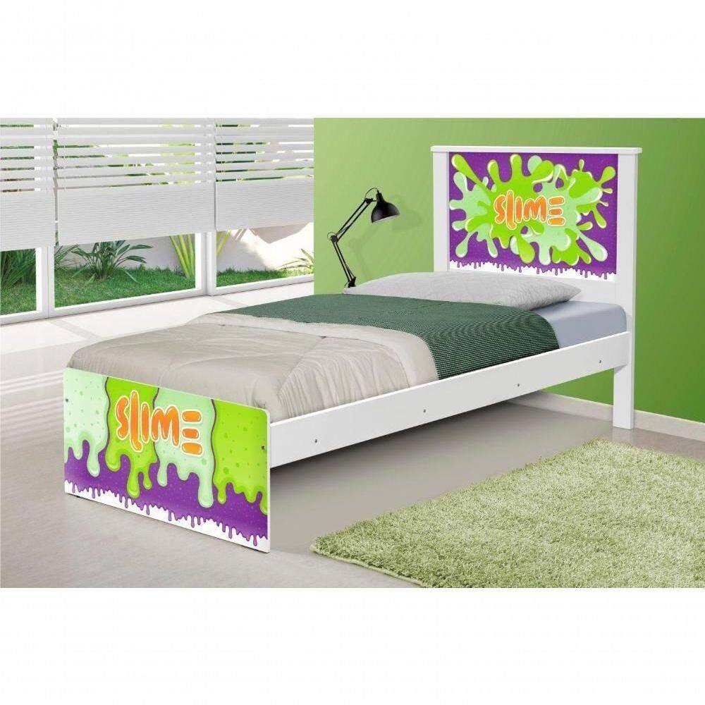 Cama Solteiro Com Cabeceira Slime Menino