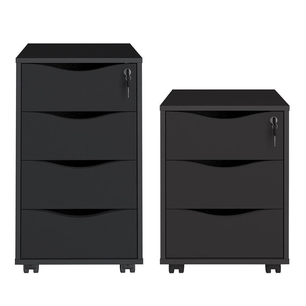 Conjunto De 2 Gaveteiros Hamm Preto