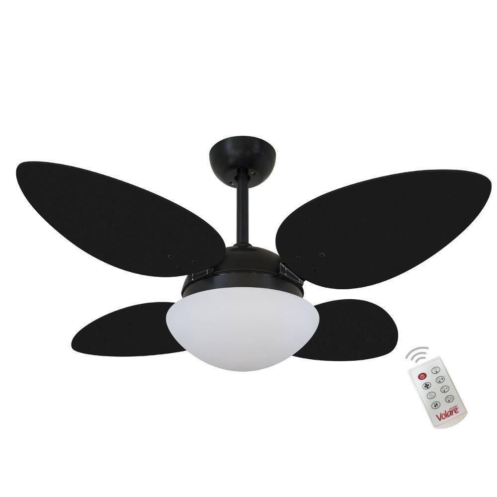 Ventilador Volare Petalo Quad Preto 220V E Controle Remoto