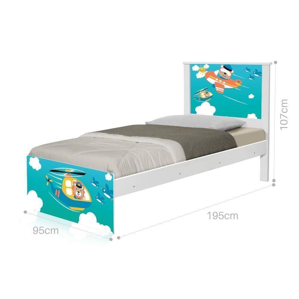 Cama Solteiro Com Cabeceira Adesivada Patrulha Animal