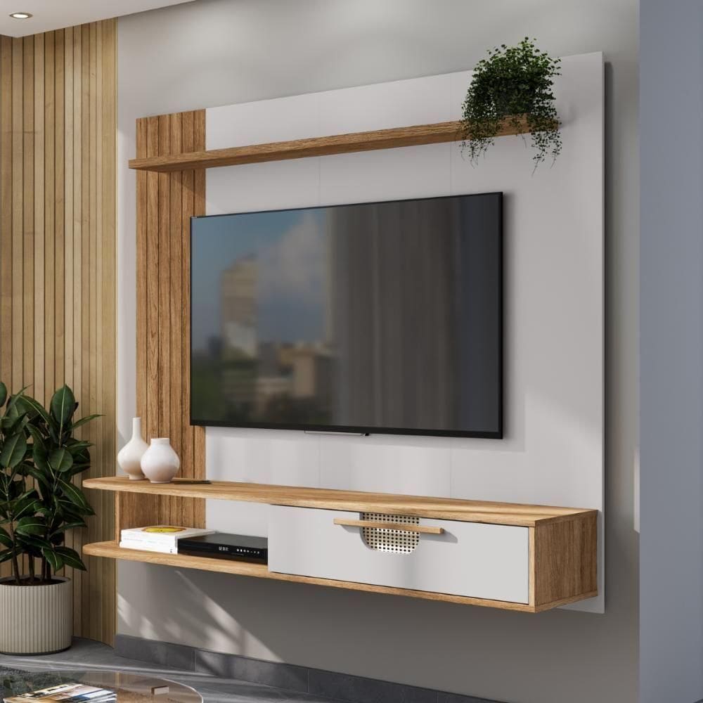 Painel Para 65 Polegadas Aranau Cinamomo Off White