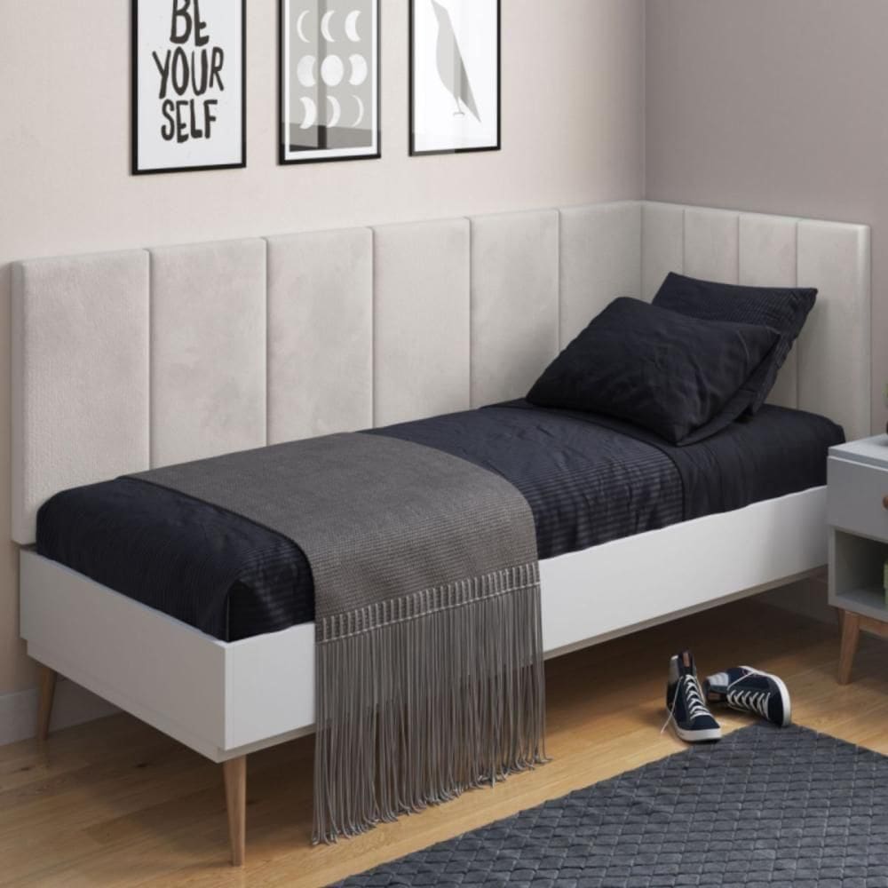 Conjunto De Cabeceira Solteiro Vital Sued Bege