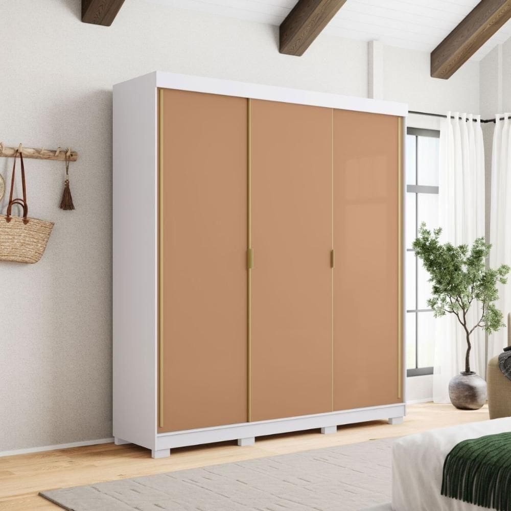 Guarda Roupa 3 Portas Correr Etiópia Branco Camarim