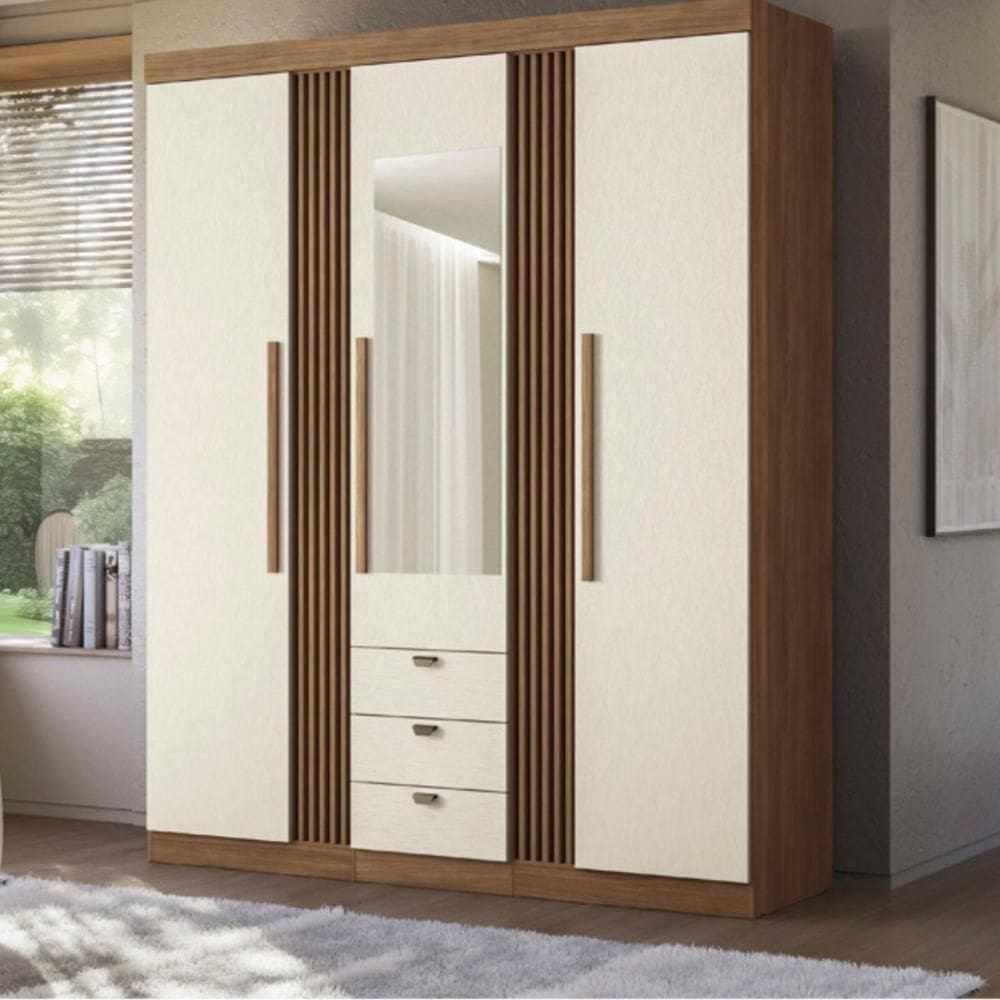 Guarda Roupa 4 Portas Amazonas Jatoba Areia