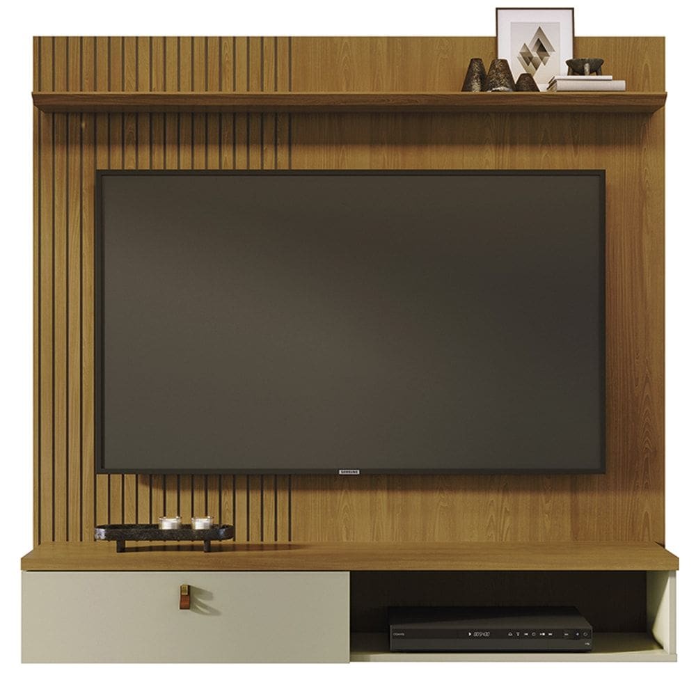 Painel Suspenso Tv 55 Pol 1P 141 cm Iris Cumaru Opala MADETEC