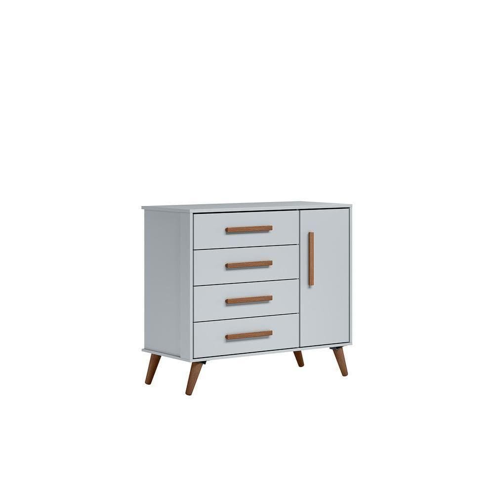 Comoda Retro Com Pés 4 Portas Pagani Cinza
