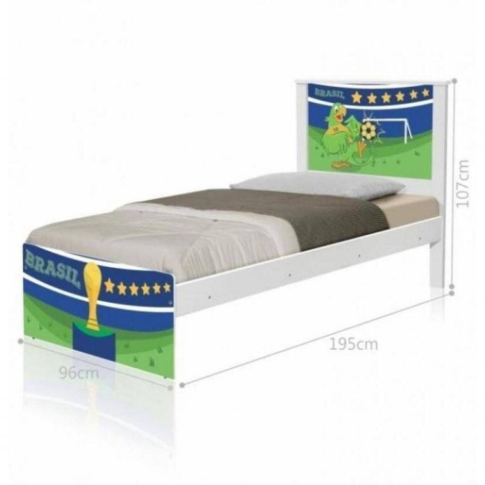 Cama Solteiro Adesivada Copa Do Mundo Com Colchão