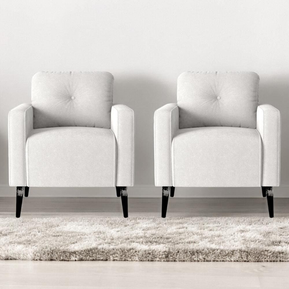 Jogo De Poltronas Decorativas Nina Boucle Natural