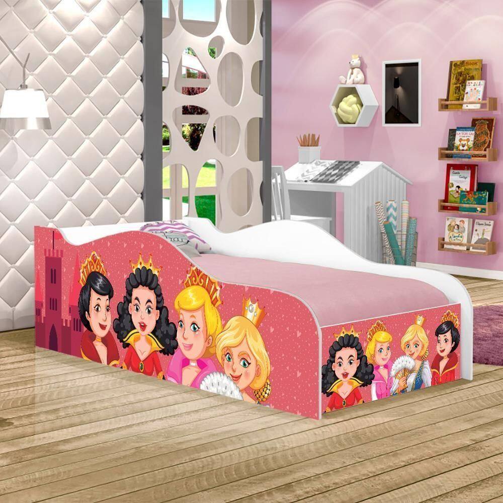 Cama Carro Fun Adesivada Princesas Medievais Solteiro