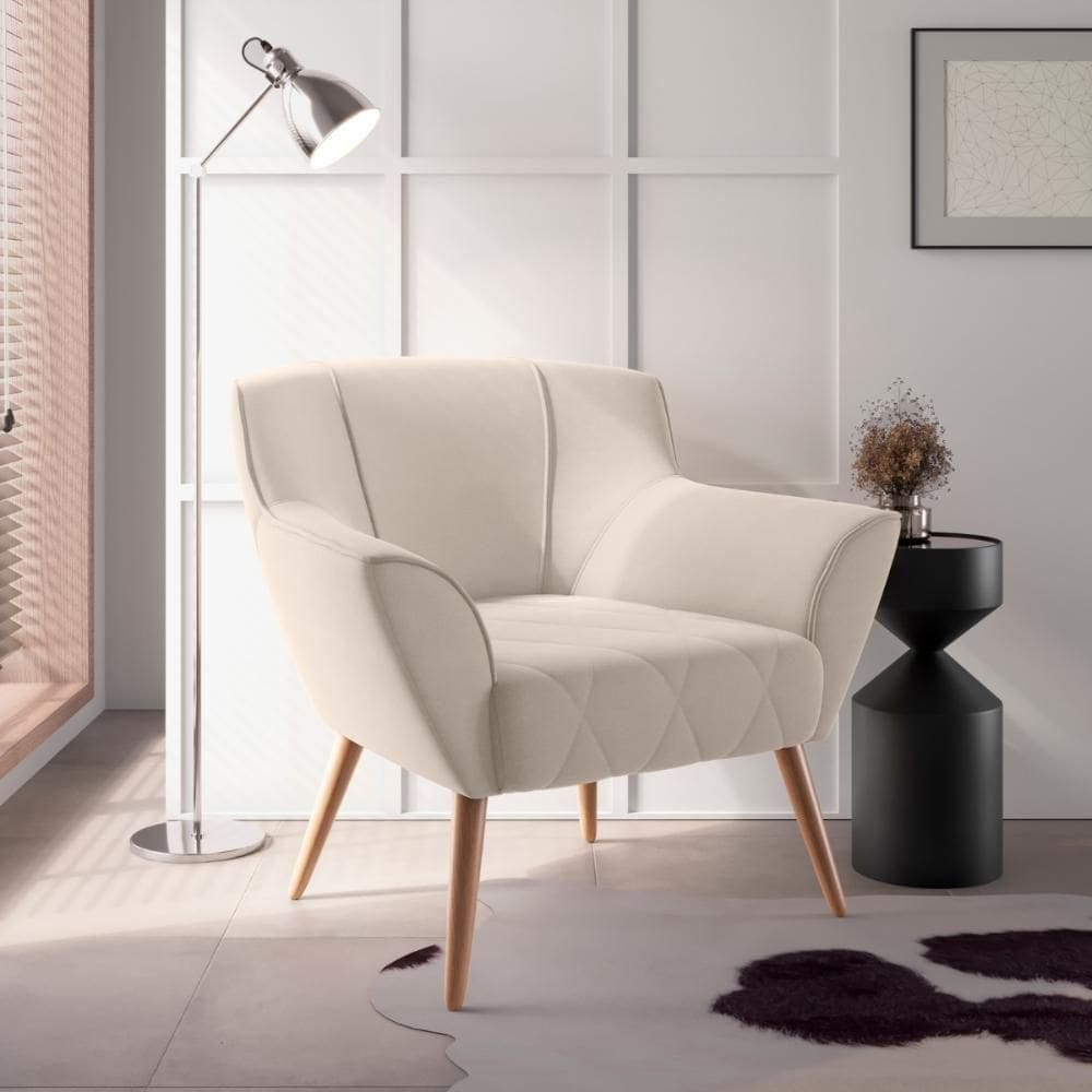 Poltrona Para Sala De Recepção Viana Inca Areia