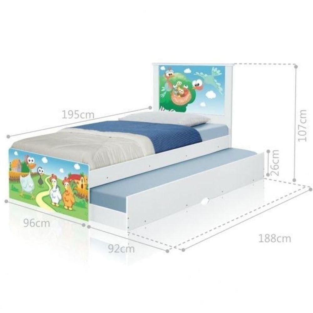 Cama Bicama Juvenil Adesivada Fazendinha