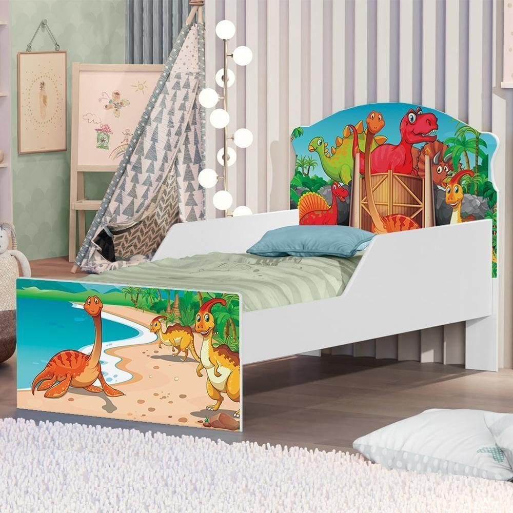 Mini Cama Jurassic Dinossauros Com Colchão
