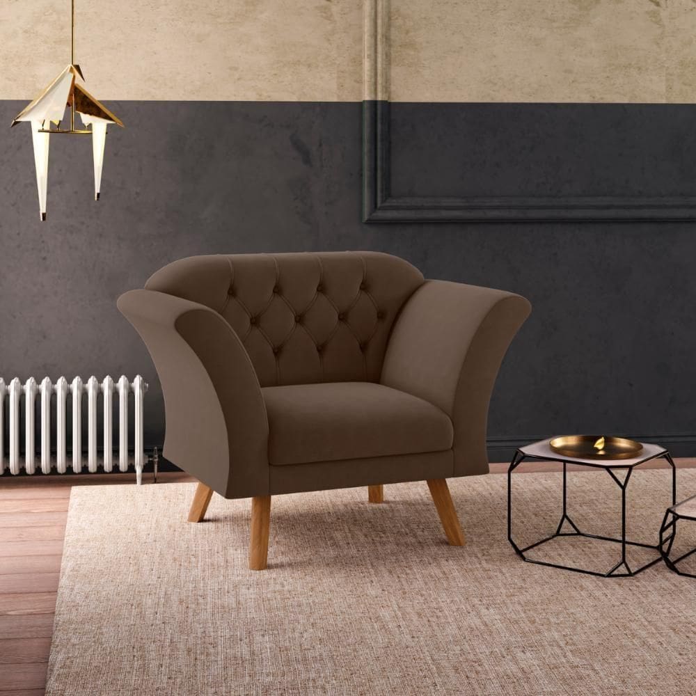 Poltrona Decorativa Roseira Inca Marrom