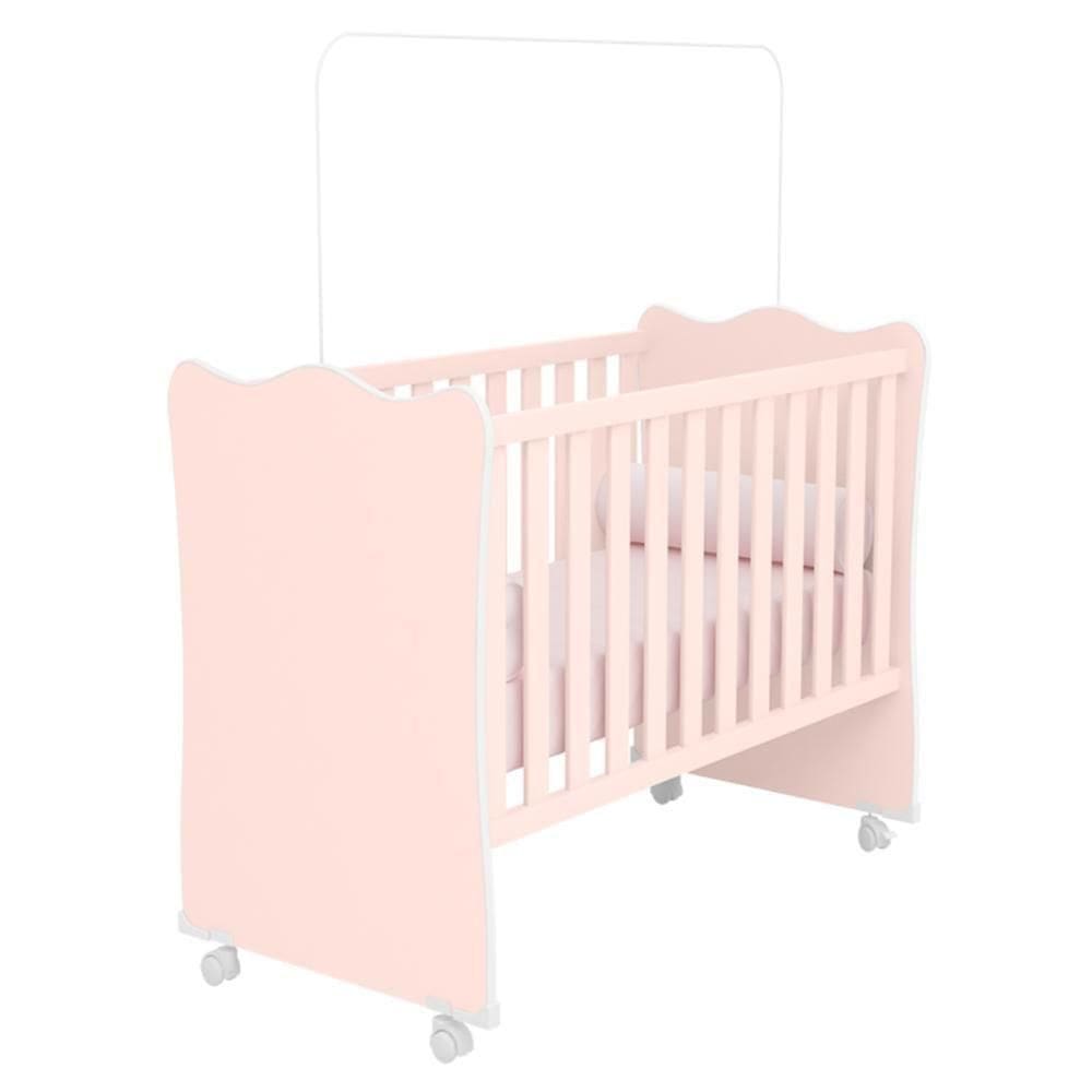 Berço Com 4 Pés Rodizio Tóquio Rosa Acetinado