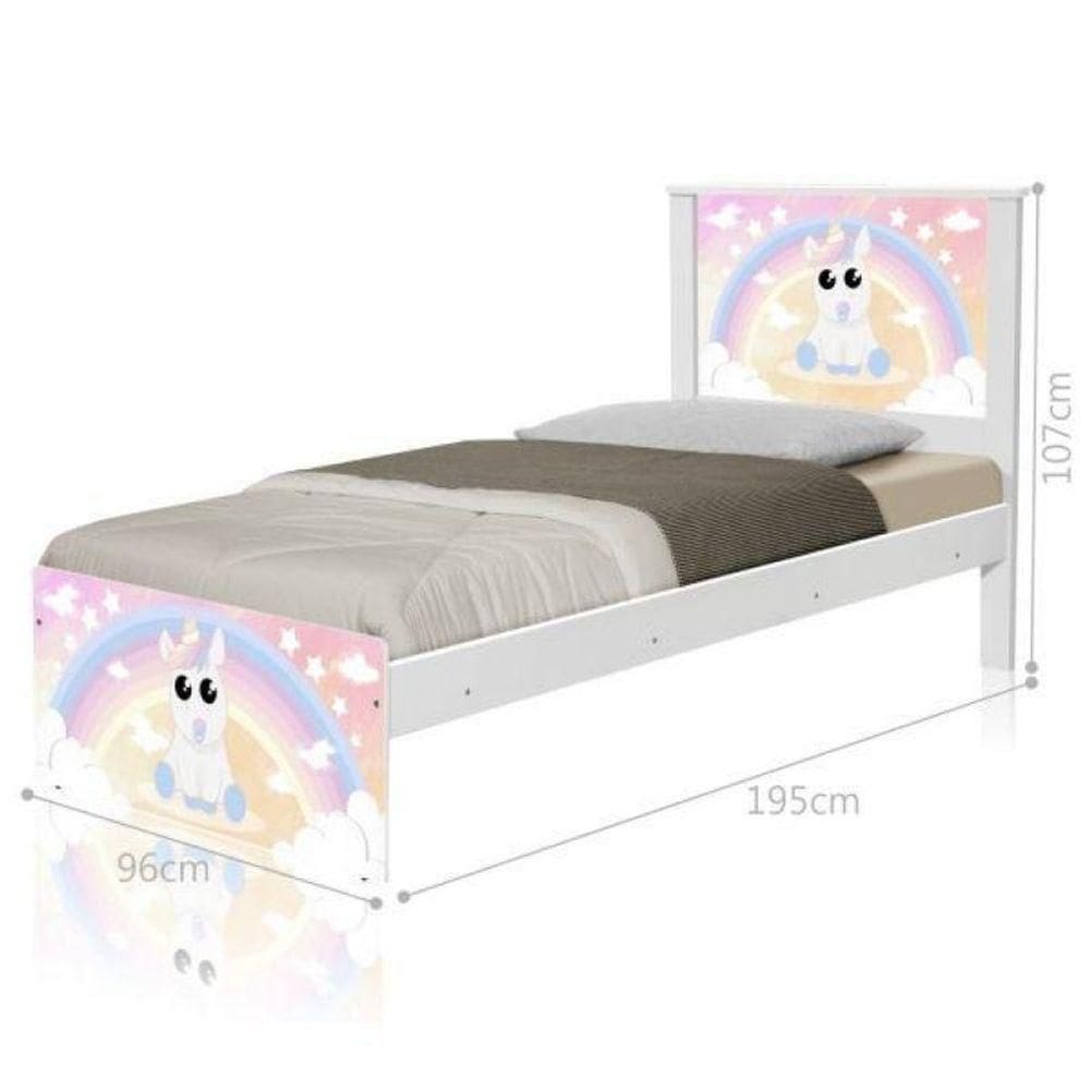 Cama Juvenil Barcelona Unicórnio Baby Com Colchão