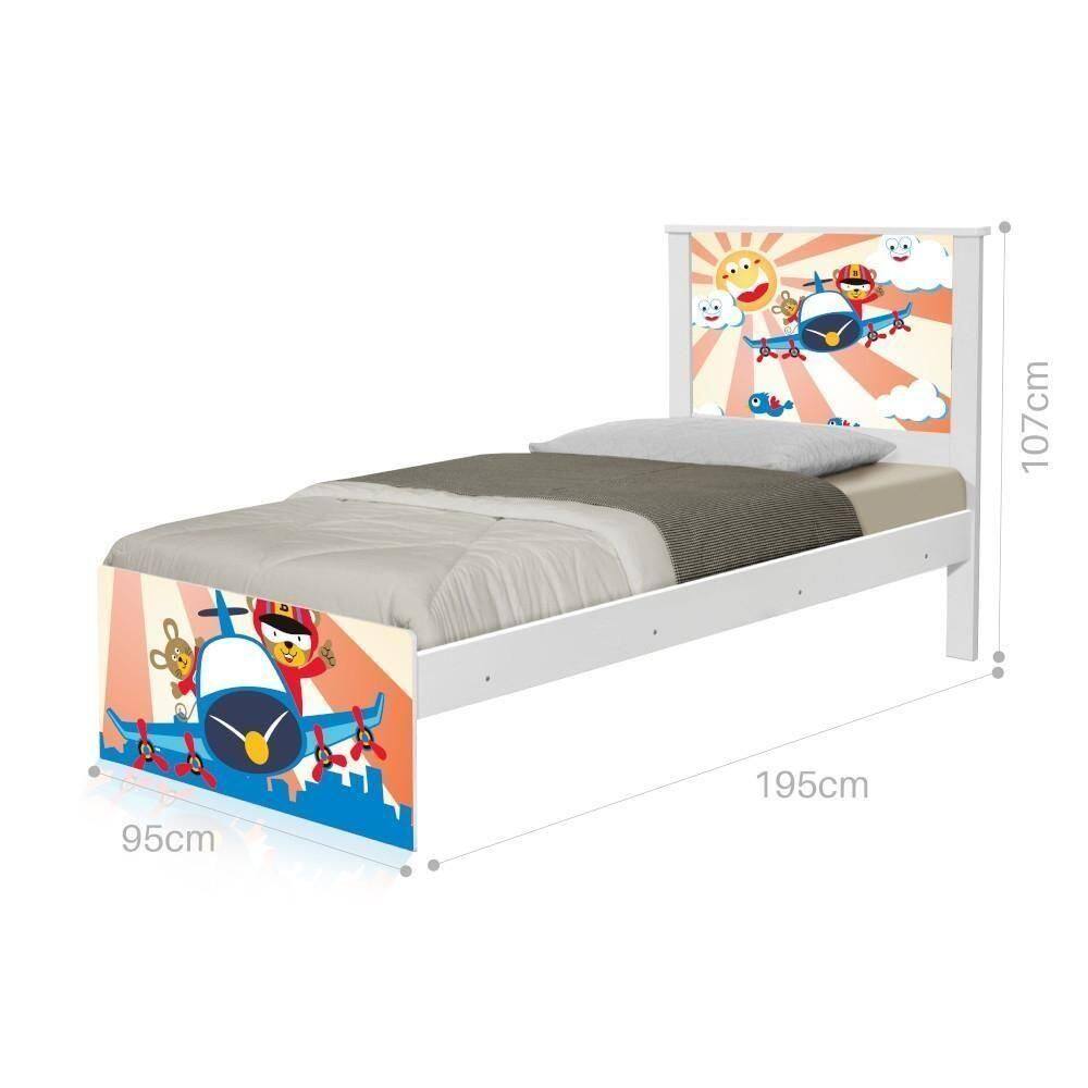 Cama Solteiro Com Cabeceira Adesivada Patrulha Ursinhos