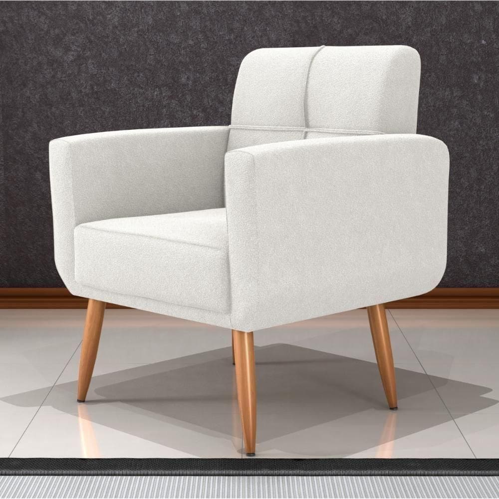 Poltrona Decorativa Juan Boucle Natural