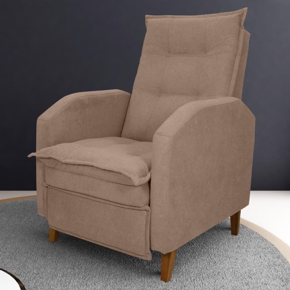 Poltrona Reclinável Alef Boucle Marrom