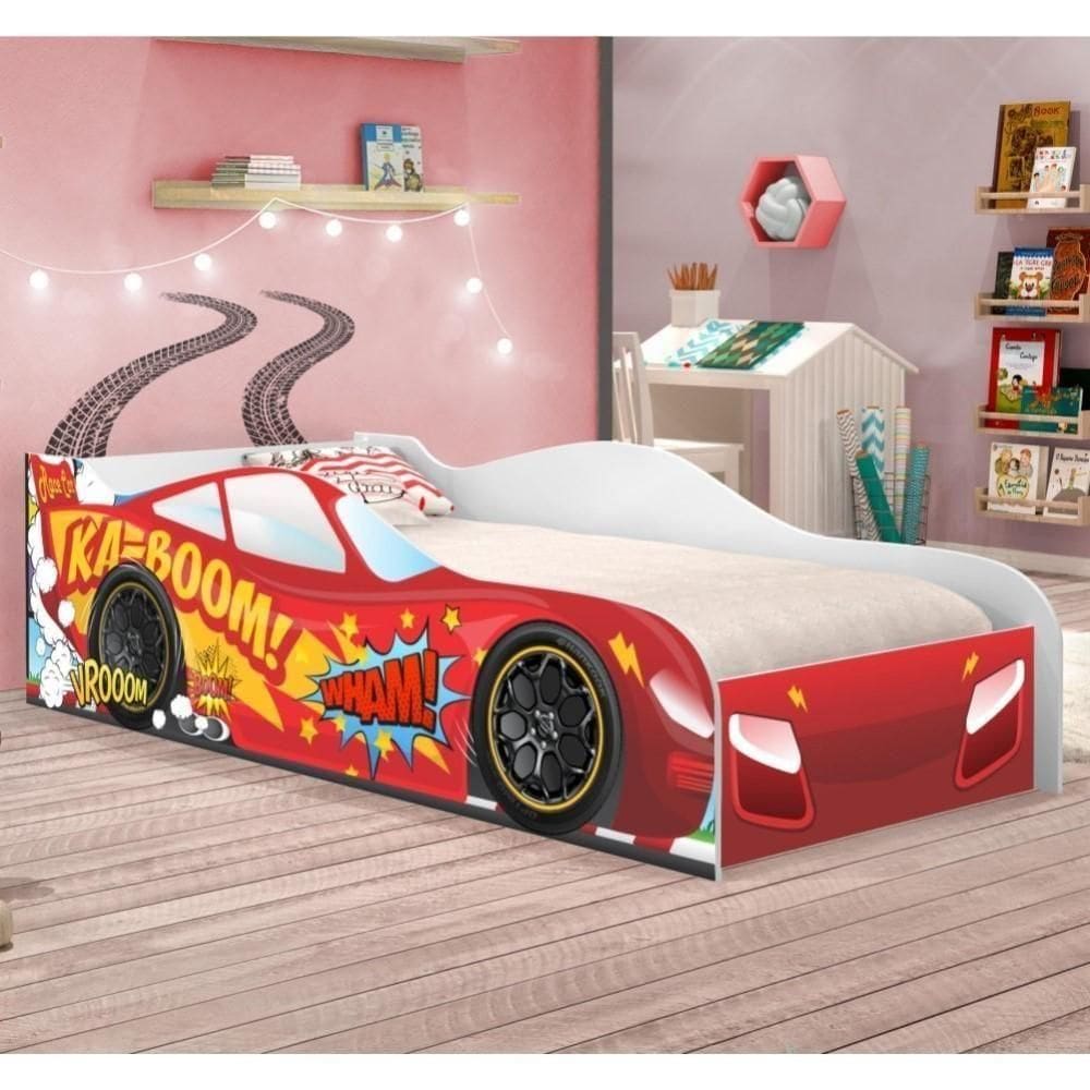 Cama Carro Kaboom Stylo Vermelho Solteiro