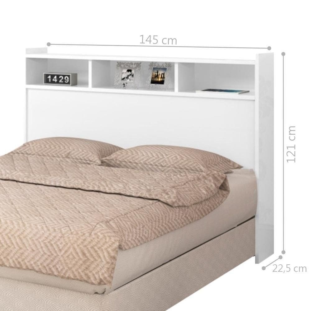 Cabeceira Cama Casal Melissa Box Branco