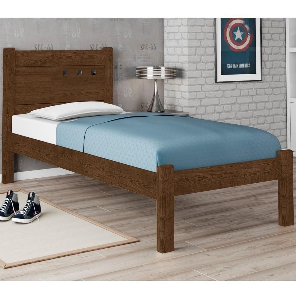Cama Solteiro Com Cabeceira Paloma Malbec