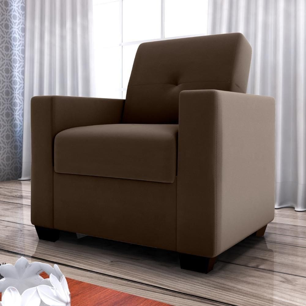 Poltrona Decorativa Jake Veludo Marrom