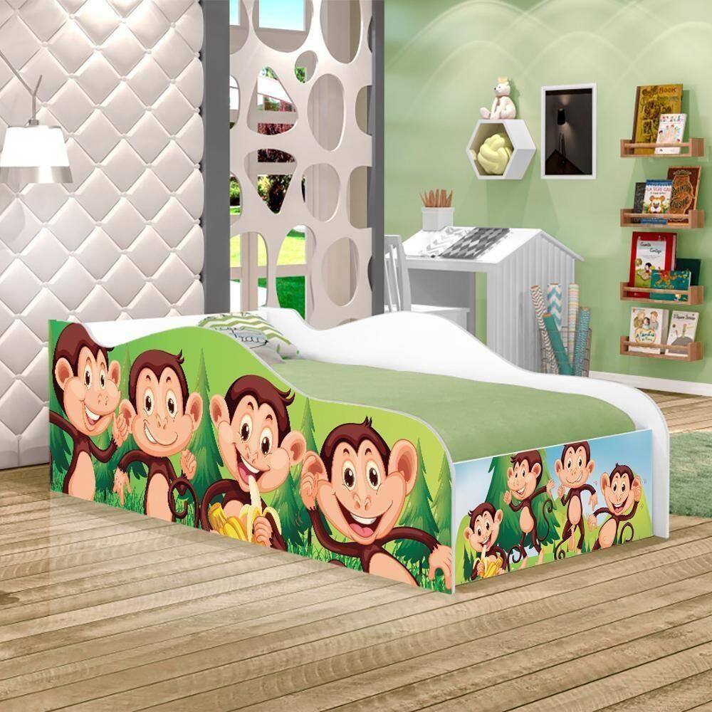 Cama Fun Macacos Solteiro Com Colchão