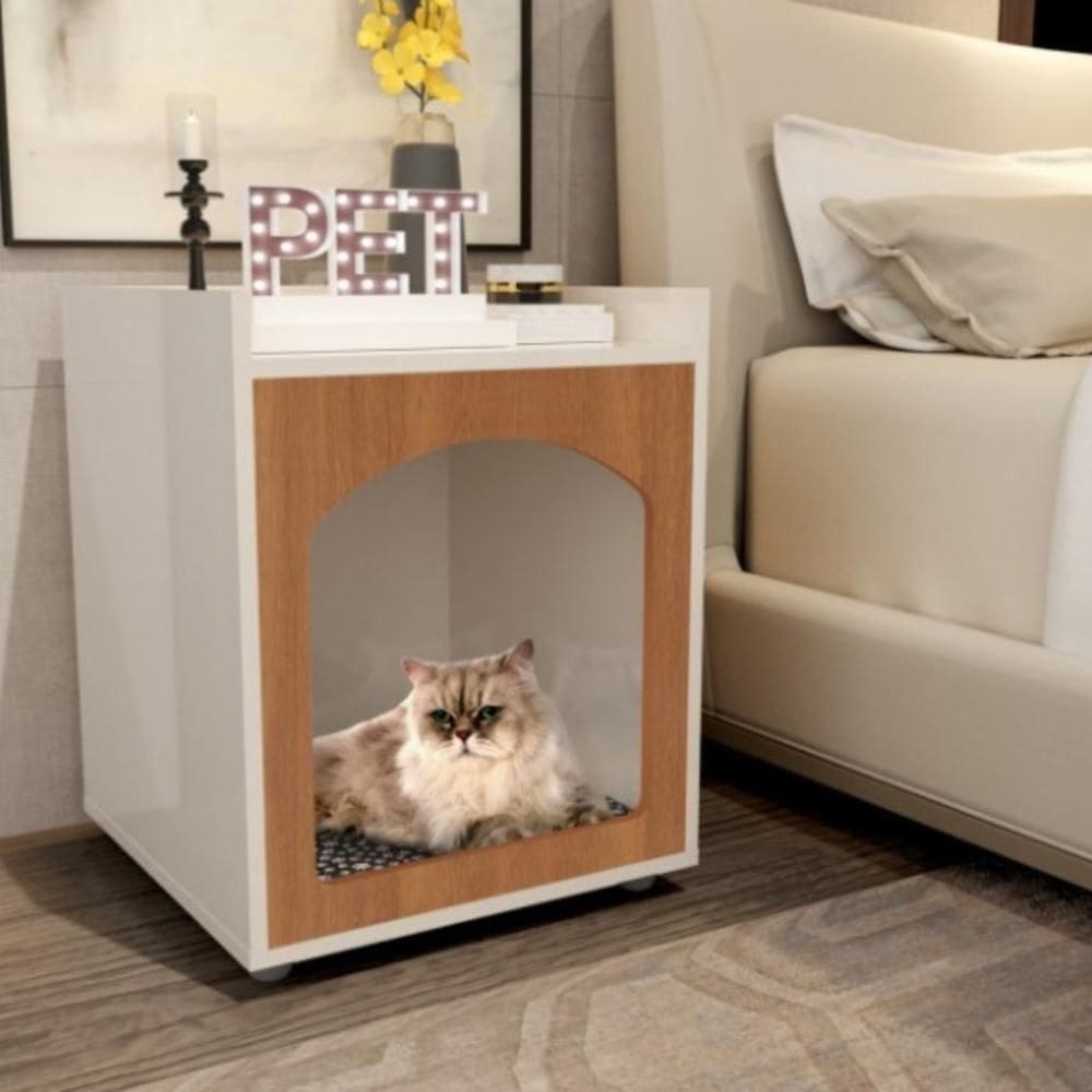 Mesa De Cabeceira Pet Martinez Off White Freijo