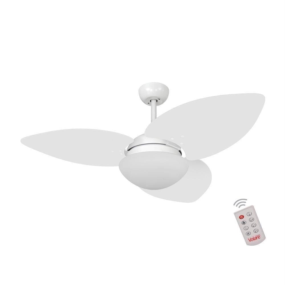 Ventilador De Teto Dormamu Branco Fosco 3 Pás Branco 220V Com Controle