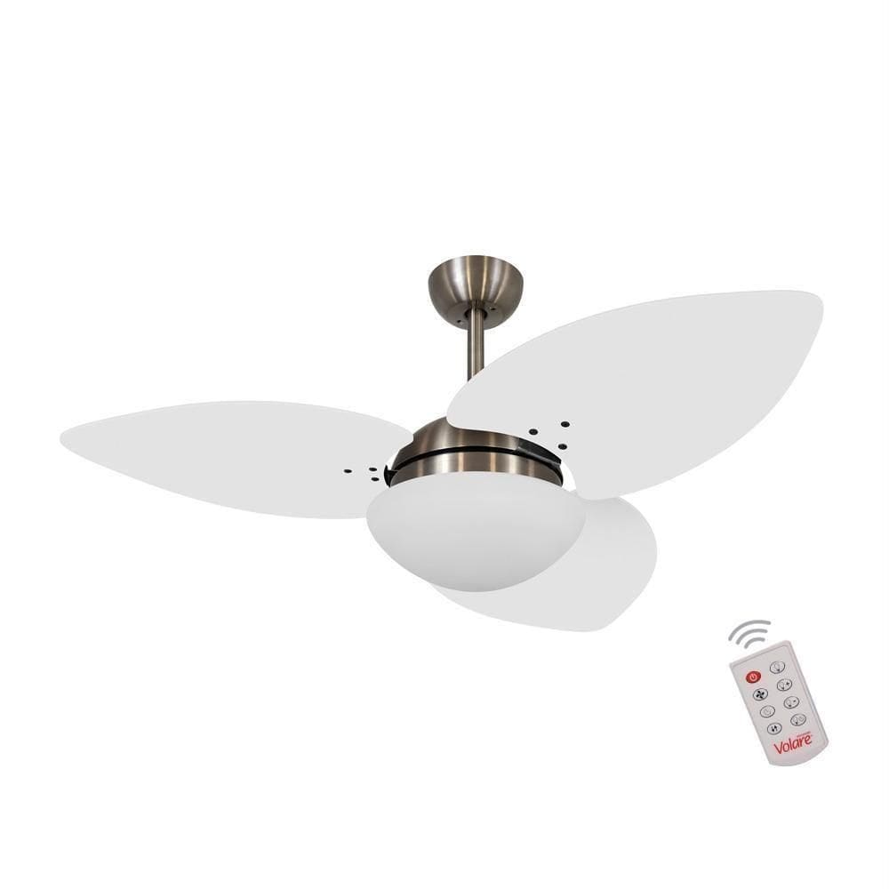 Ventilador De Teto Dormamu Bronze 3 Pás Branco 220V Com Controle