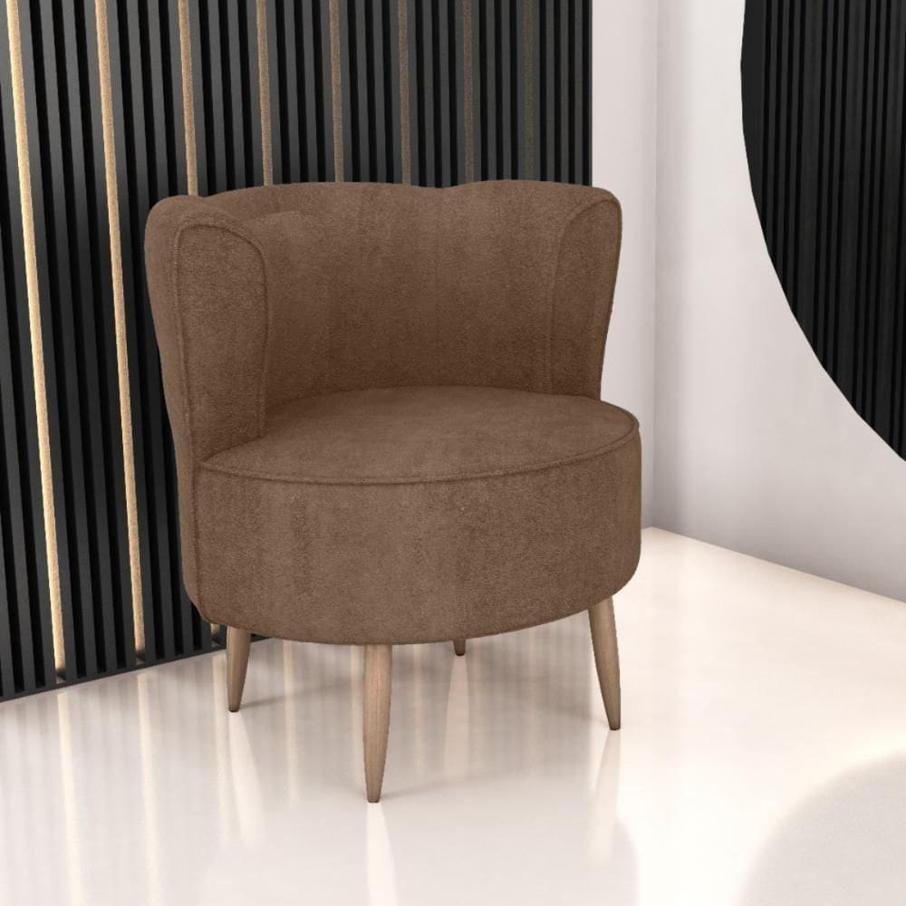 Poltrona Decorativa Para Sala Amapá Veludo Marrom