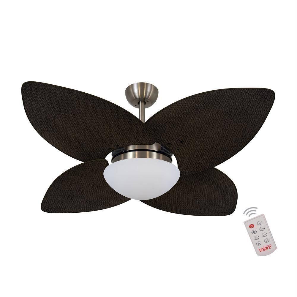 Ventilador De Teto Dormamu Bronze 4 Pás Palmae 220V Com Controle