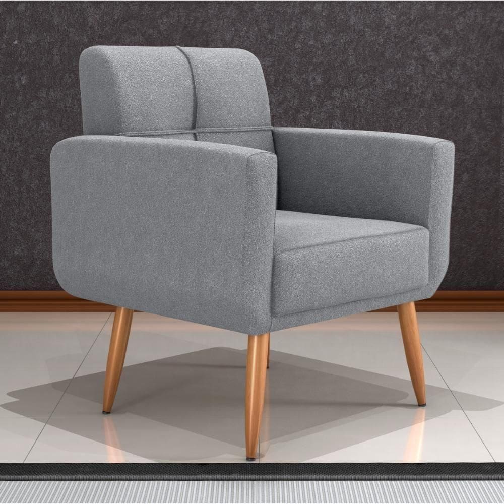 Poltrona Decorativa Itaqui Boucle Cinza