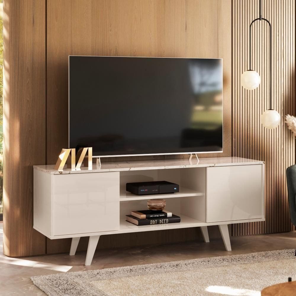 Rack Para Tvs Até 55 Polegadas Tibet Calacata Off-white