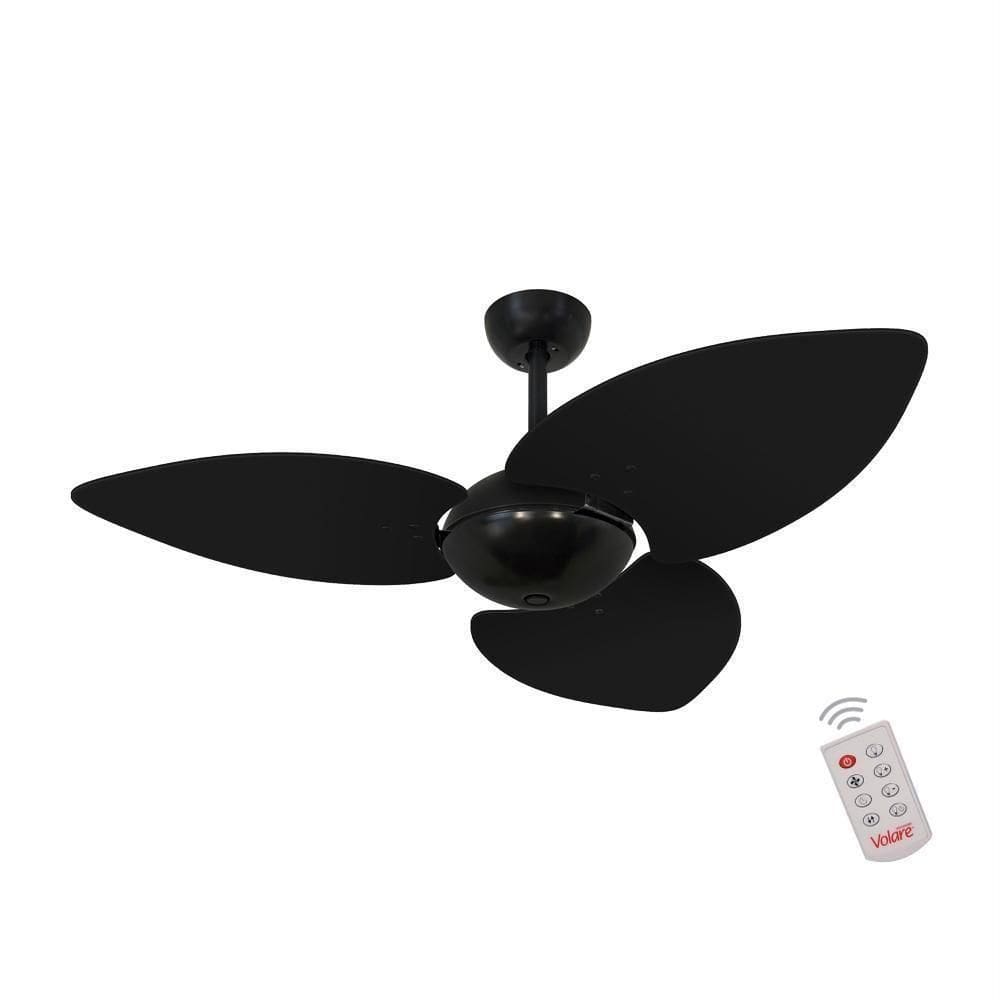 Ventilador De Teto Dormamu Nero Office 3 Pás Preto 110V Com Controle