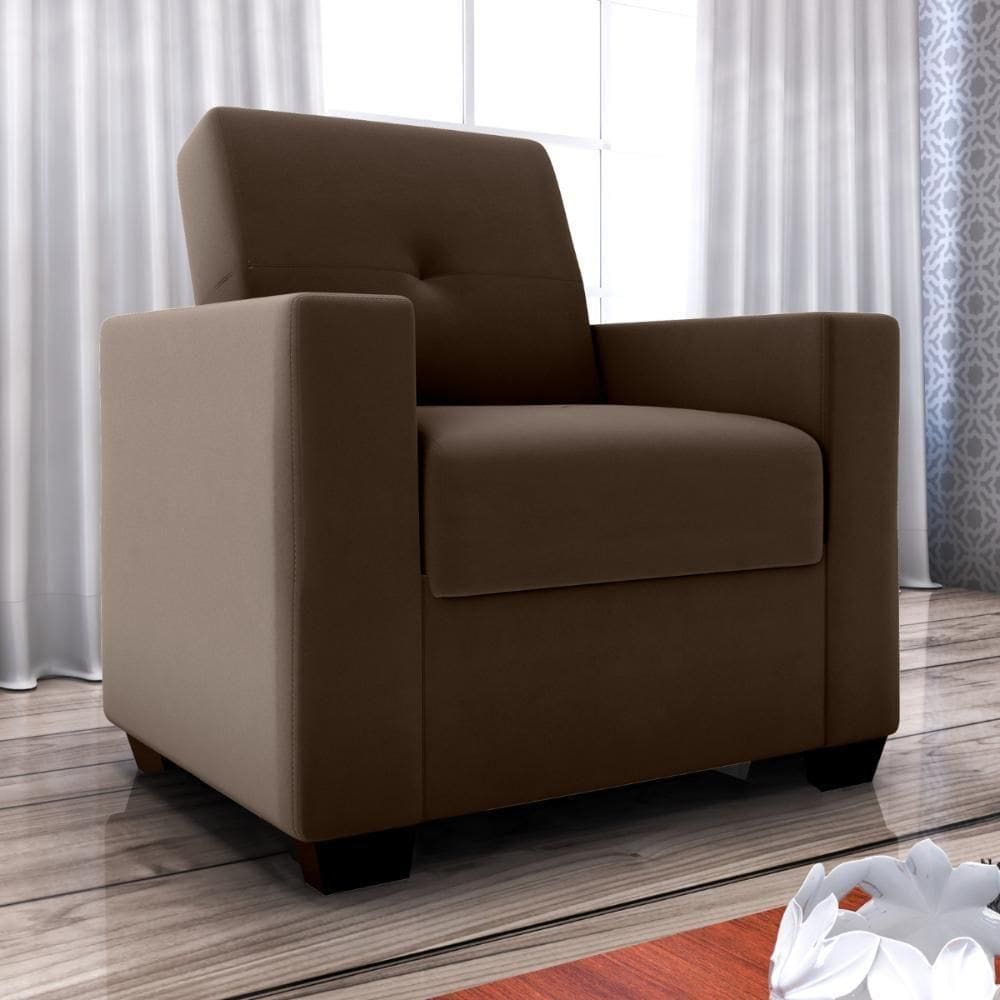Poltrona Decorativa Múrcia Veludo Marrom