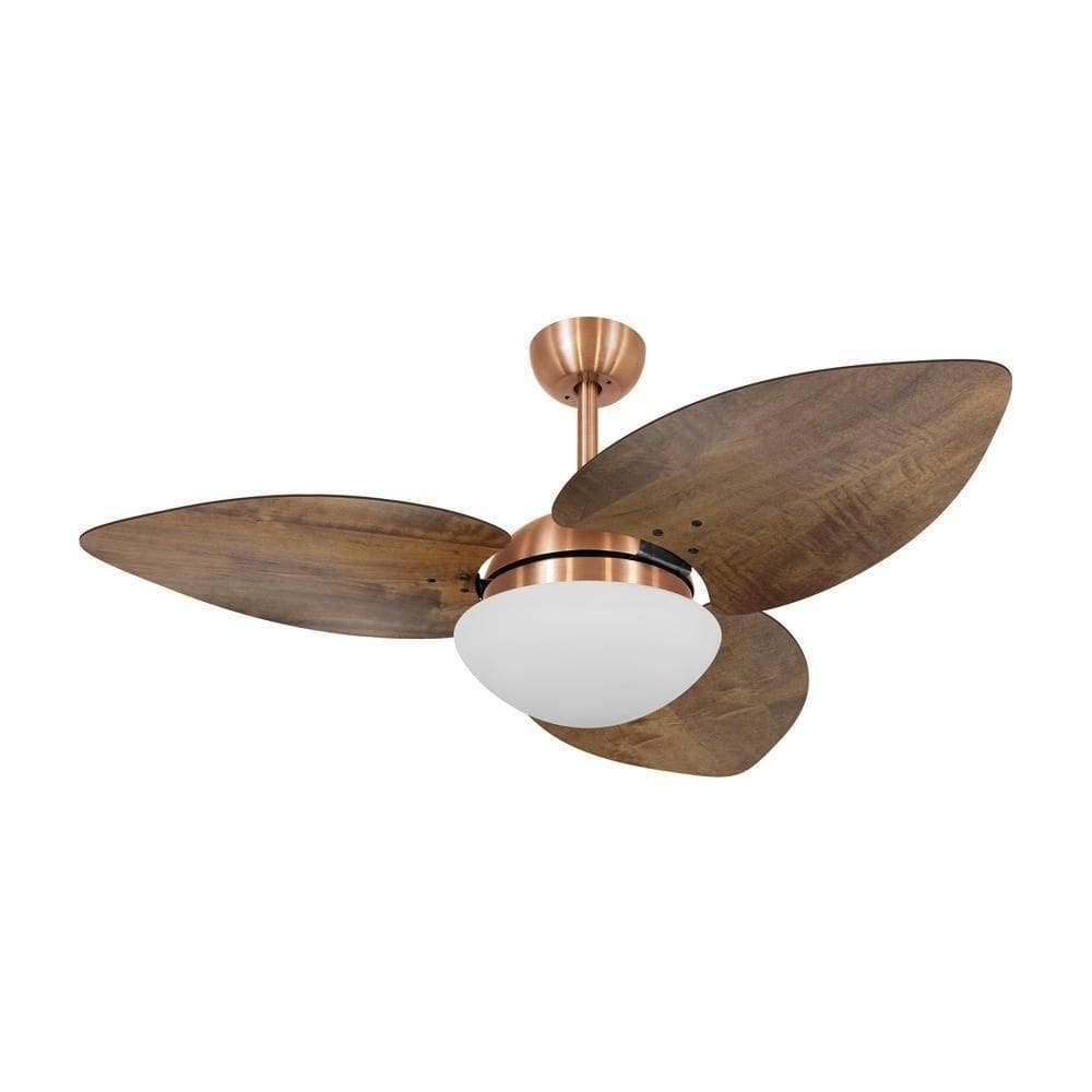 Ventilador De Teto Dormamu Cobre 3 Pás Rádica Imbuia 220V