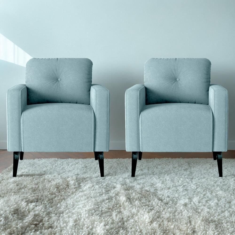 Jogo De Poltronas Decorativas Nina Boucle Azul