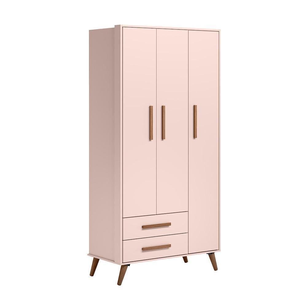 Guarda Roupa 2 Gavetas Retro Adrano Rosa