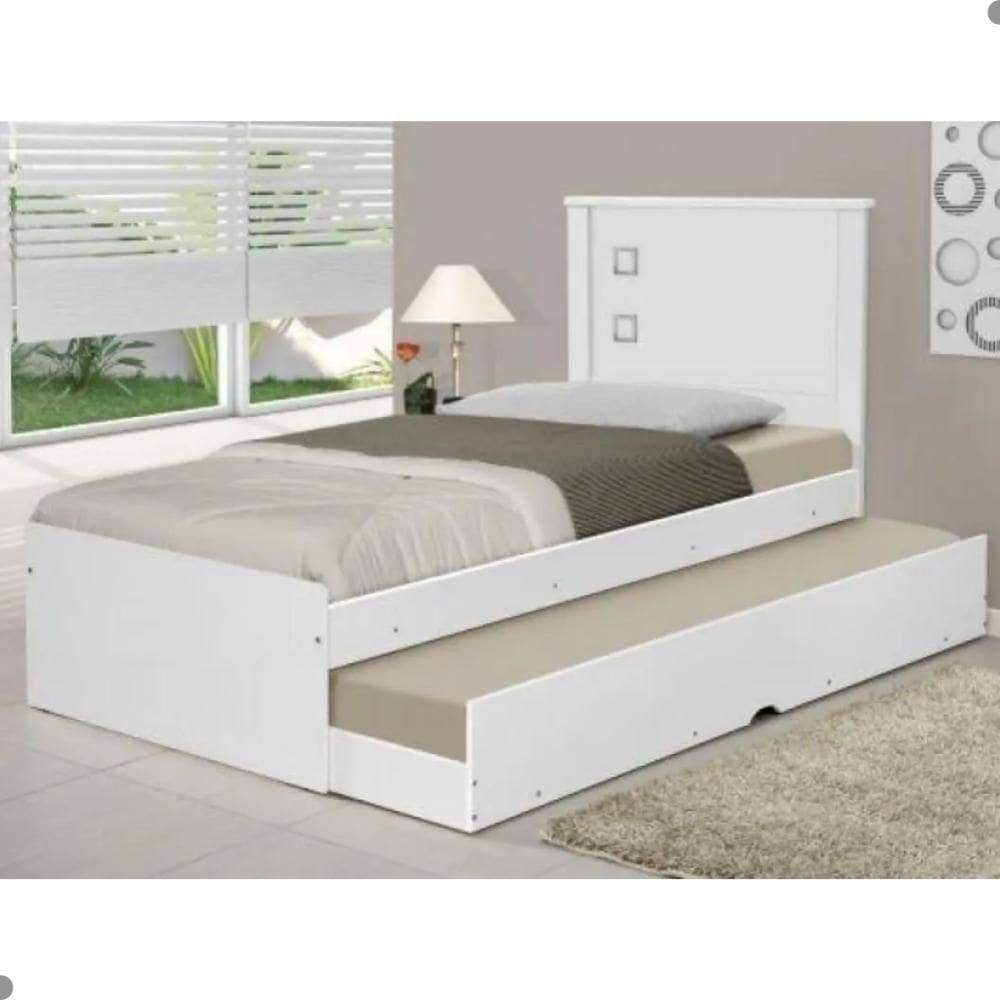 Bicama Com Cama Auxiliar Bibox Solteiro Diversas Cores - Branco