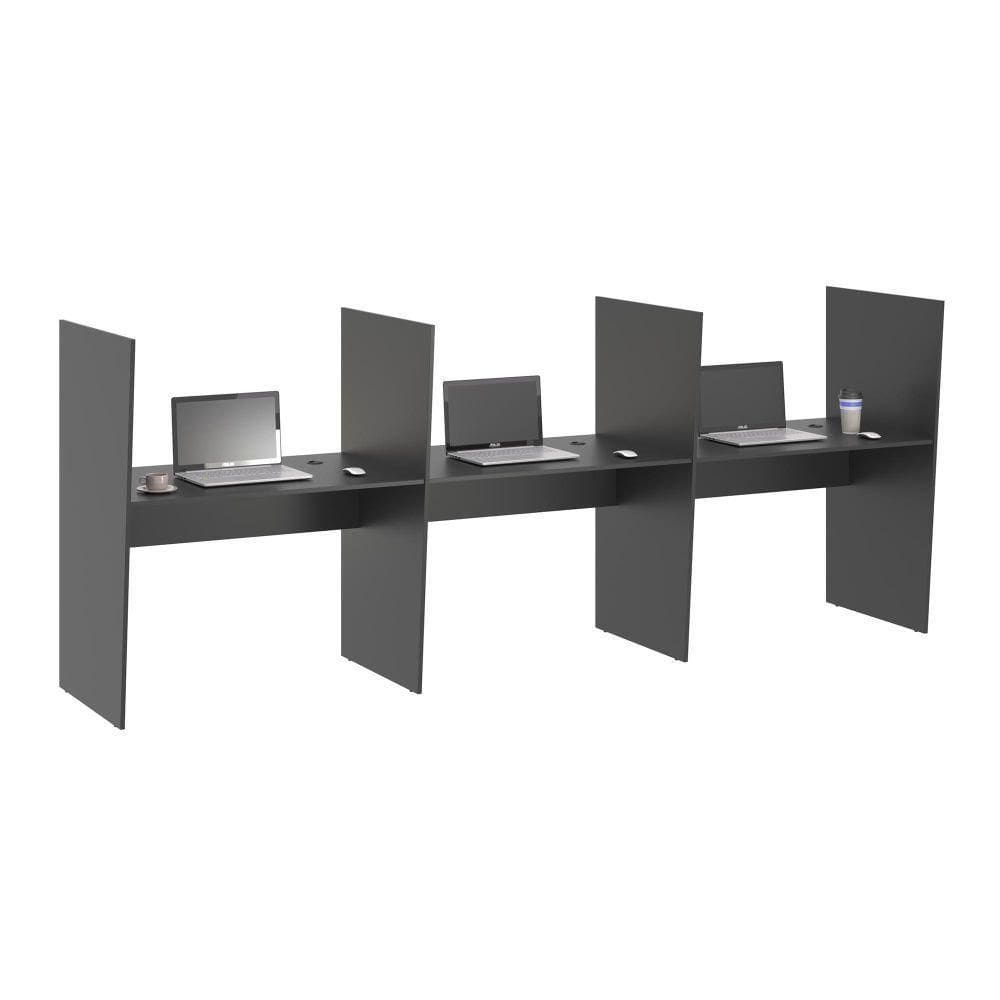Balcao De Atendimento 3 Lugar Mixer Preto Onix
