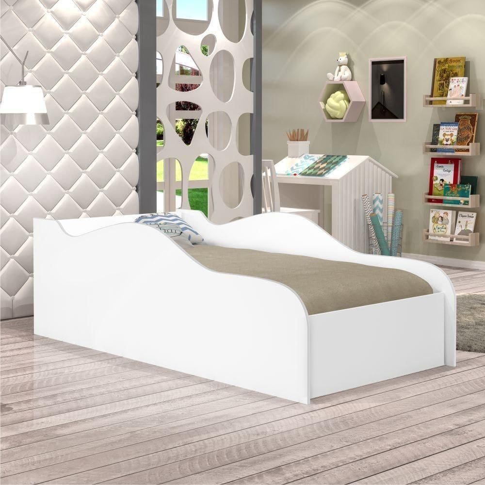 Cama Carro Infantil Branco Com Colchão