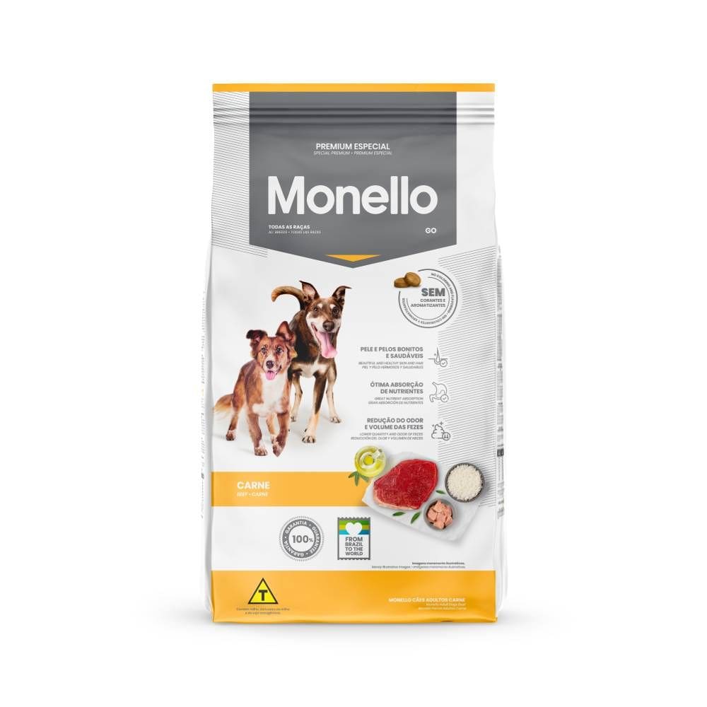 Ração Monello Cães Adultos Carne 15kg